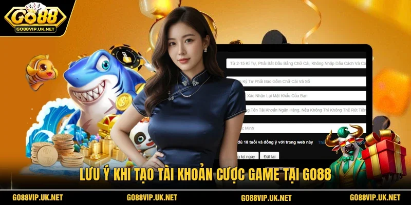Lưu ý khi tạo tài khoản cược game tại GO88